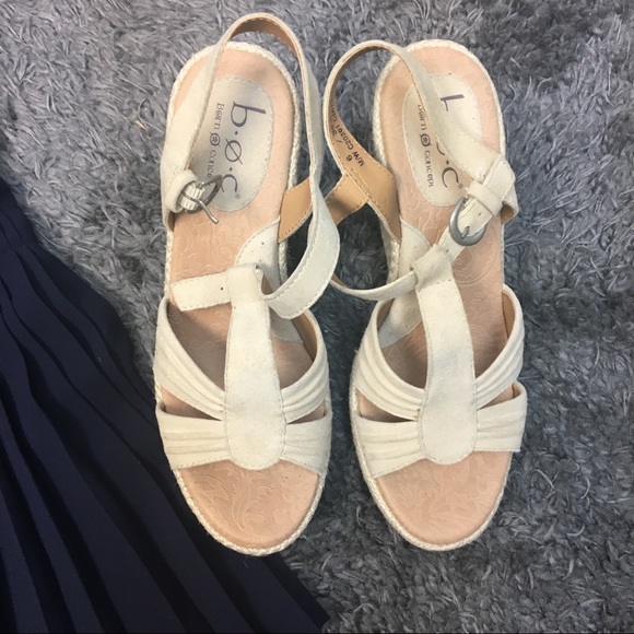 Reduced‼️BOC Leather Wedge Sandal - Picture 2 of 4